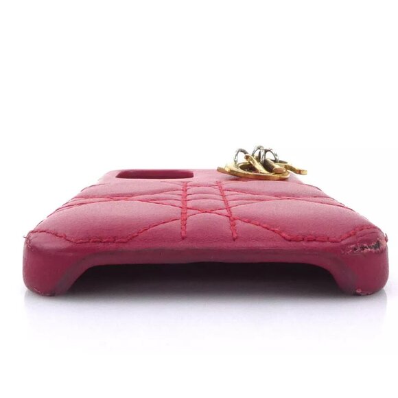 Auth Christian Dior Smartphone Case Cover Red Leather/Goldtone - 55881g - Picture 3 of 10